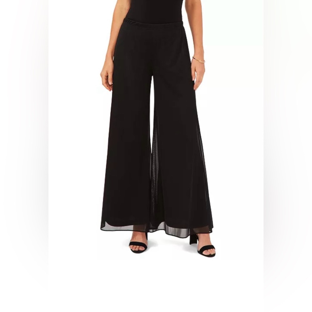 MSK chiffon Mesh Overlay wide leg Pants Belted Size M